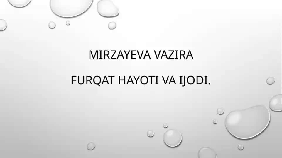 Furqat hayoti va ijodi