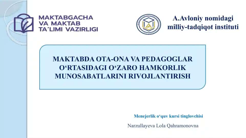 Menejerlik o‘quv kursi tinglovchisi