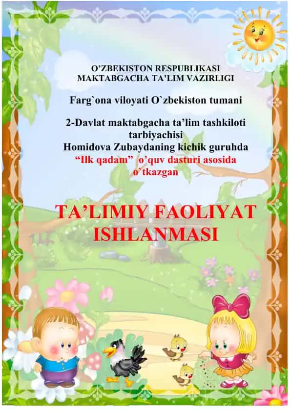 "Mening oilam" mashg'uloti