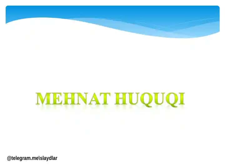 Mеhnаt huquqining tushunchаsi