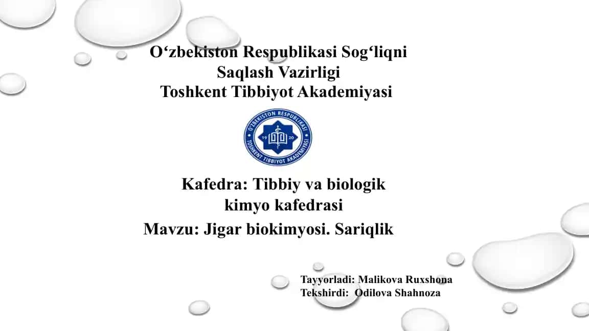 Jigar biokimyosi. Sariqlik