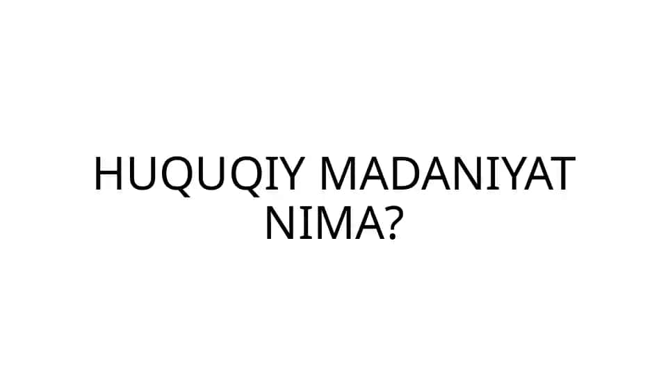 Huquqiy madaniyat