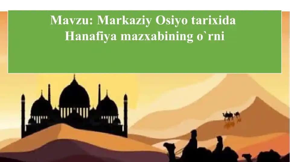 Hanafiyamazxabiningo`rni
