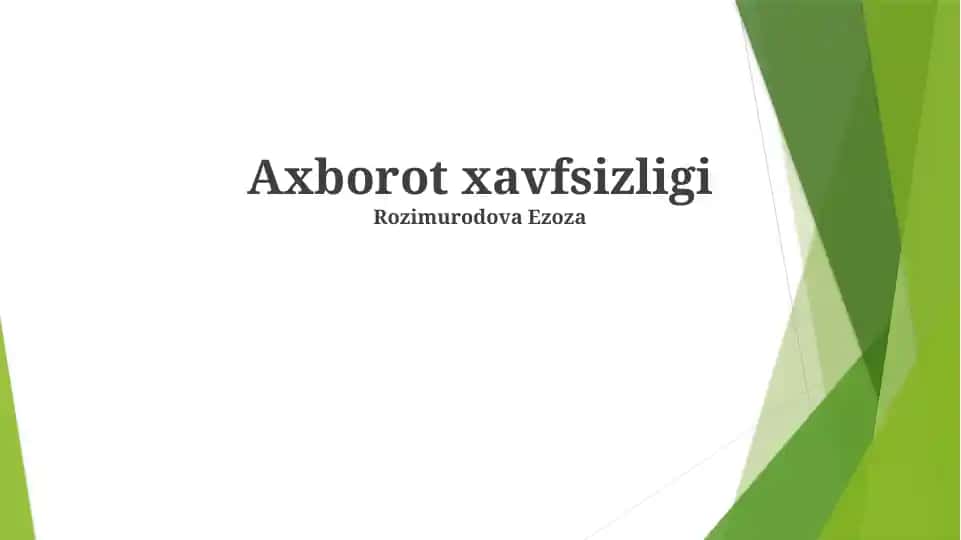 Axborot xavfsizligi