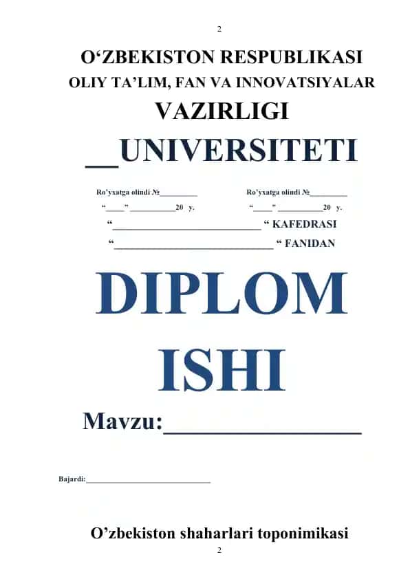 O‘zbekiston shaharlari toponimikasi