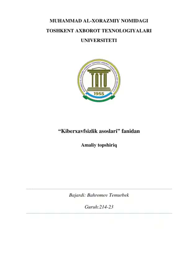 Kiberxavfsizlik asoslari