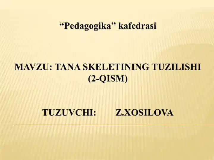 Tanaskeletining tuzilishi