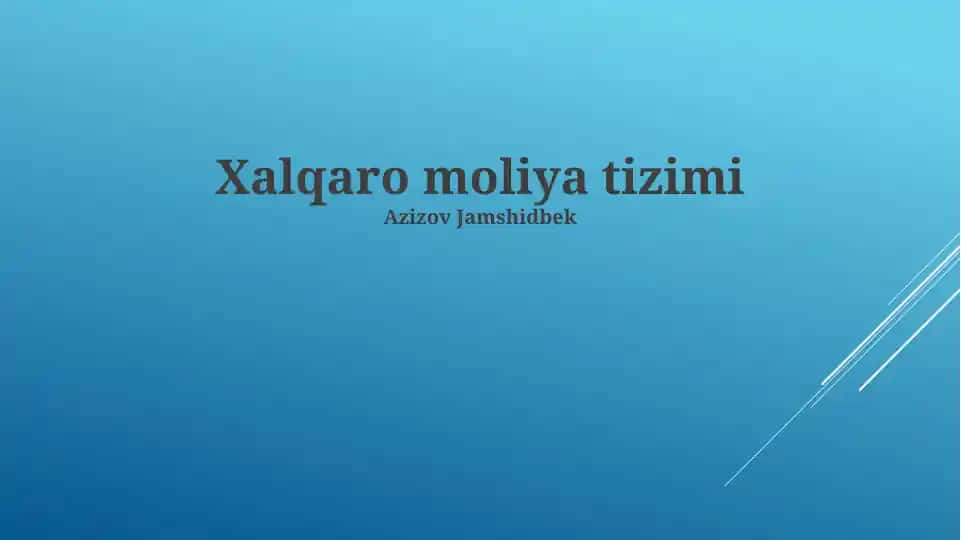 Xalqaro moliya tizimi