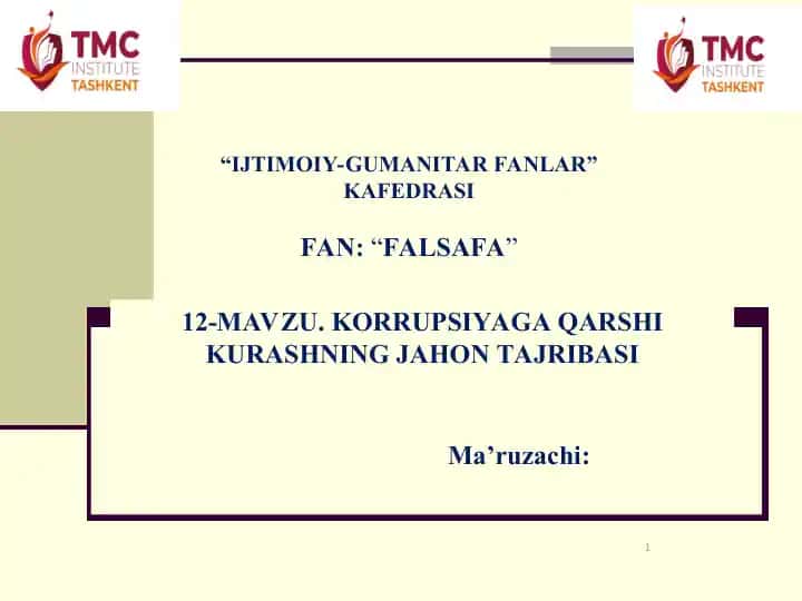 Korrupsiyaga qarshi kurashning jahon tajribasi