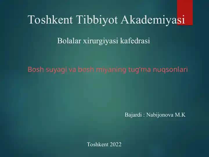 Bosh suyagi va bosh miyaning tug’ma nuqsonlari