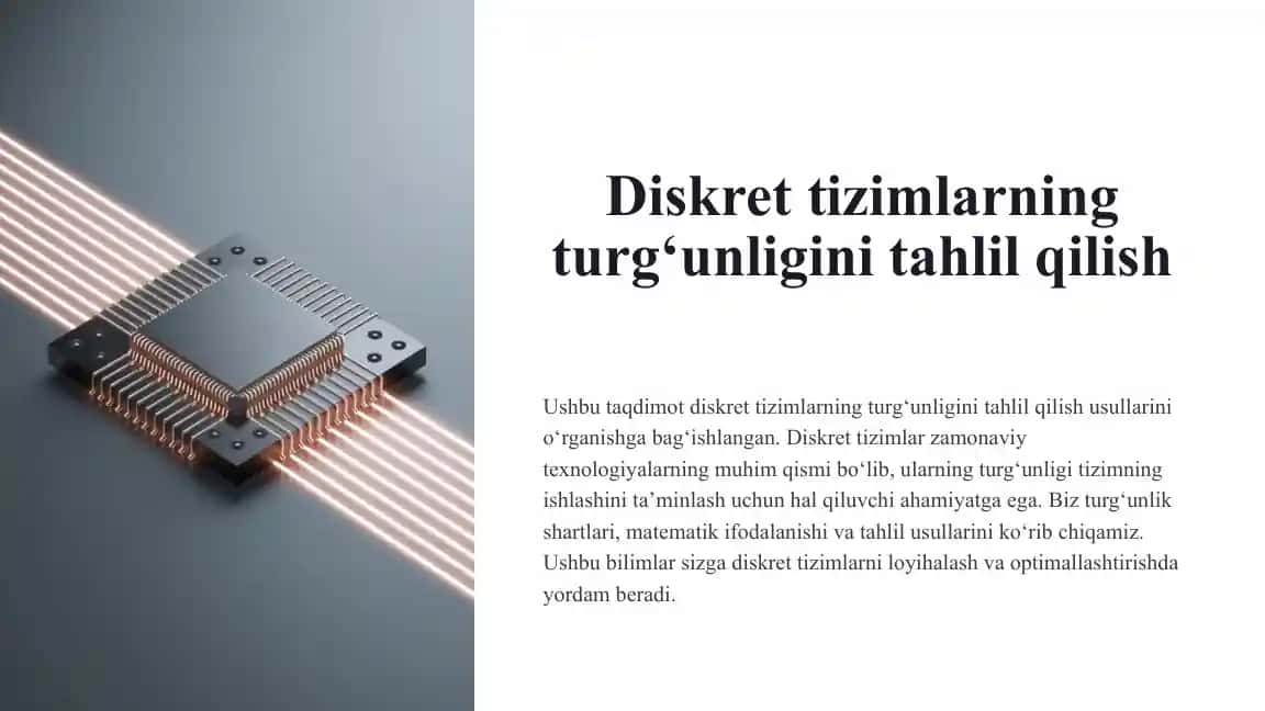 Diskret tizimlarning turg‘unligini tahlil qilish