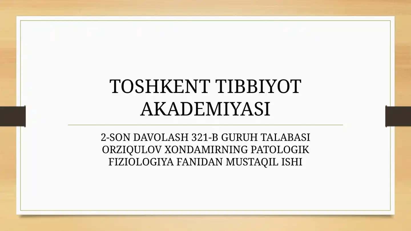 Qonningumumiyvafizik-kimyoviyko’rsatkichlari