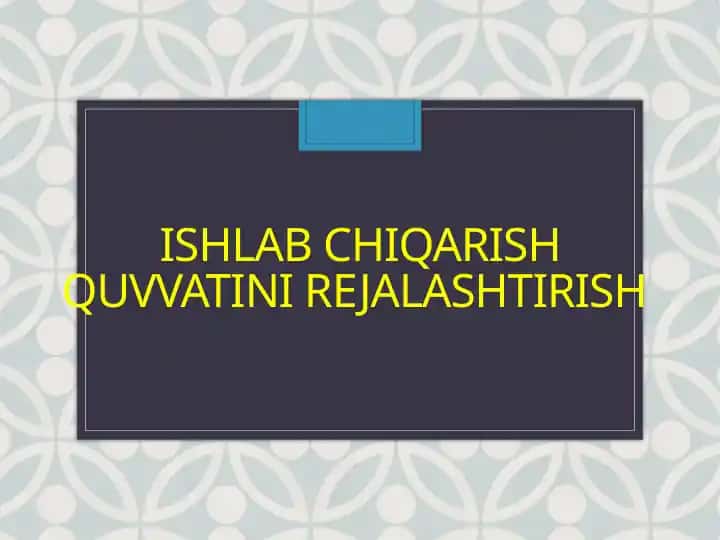 Ishlab chiqarish quvvatini rejalashtirish