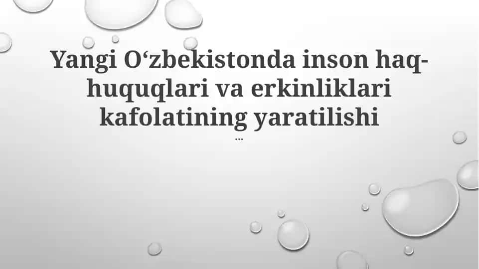 O'zbekistonda Inson haq-huquqlari va Erkinliklar