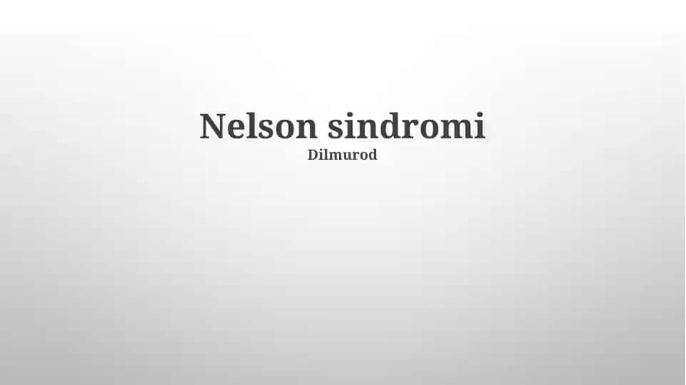 Nelson sindromi