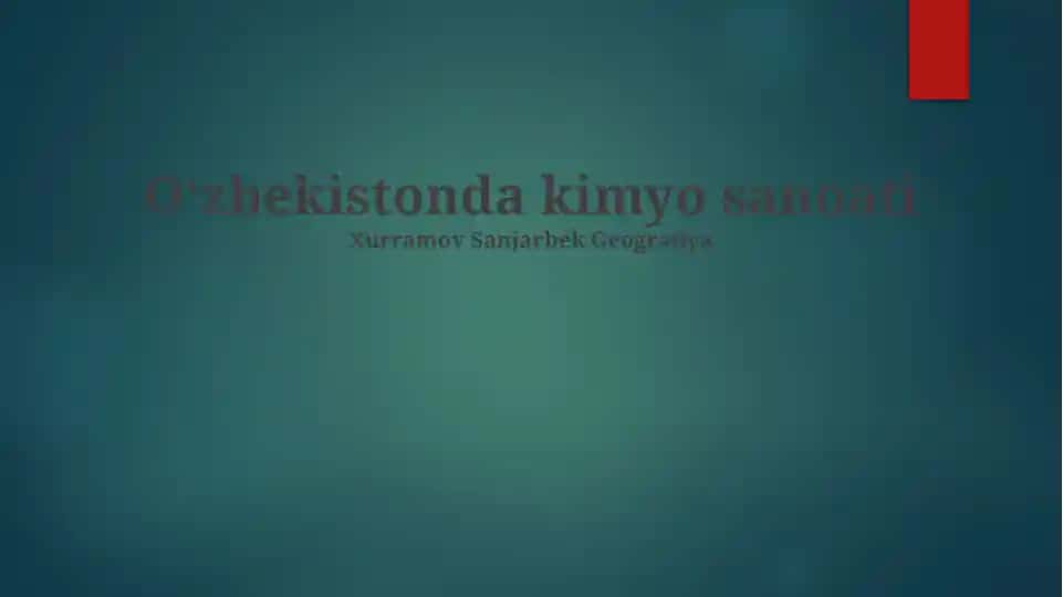 O‘zbekistonda kimyo sanoati