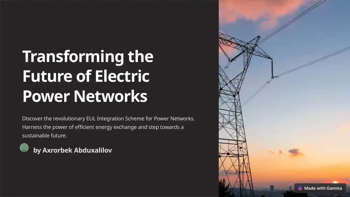 Transforming the Future of Electric Power Networks