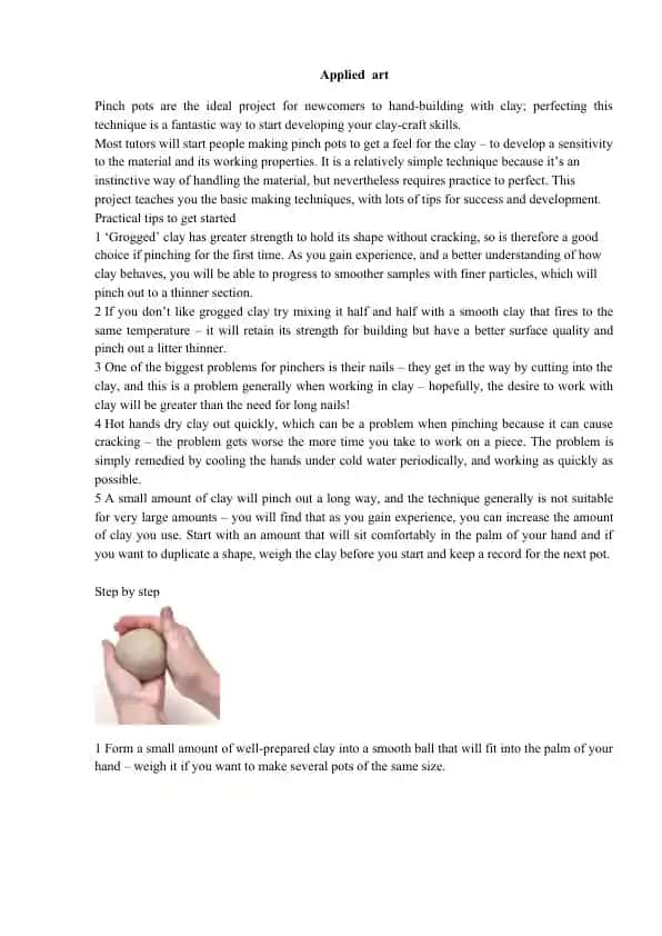 Pinch pots