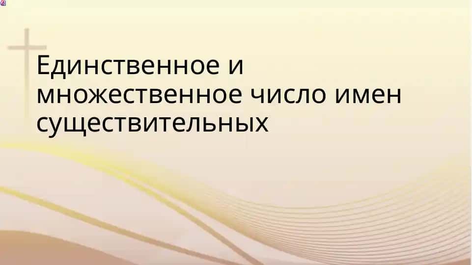 Единственное и множественное число имен существительных