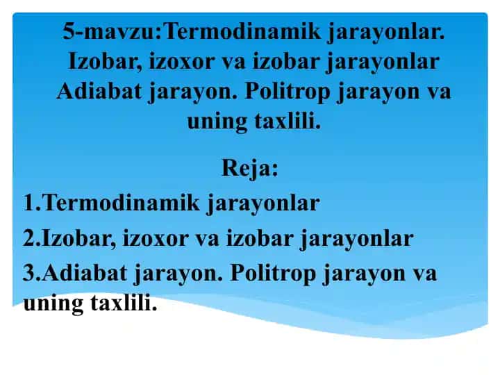 Termodinamika jarayonlar