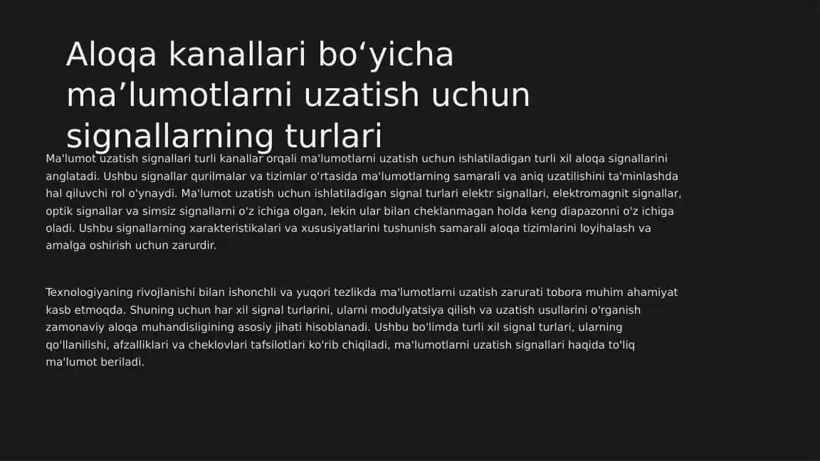 Signallar turlari