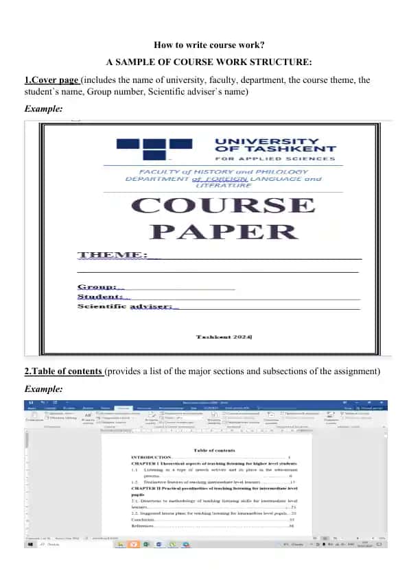 How to write course work