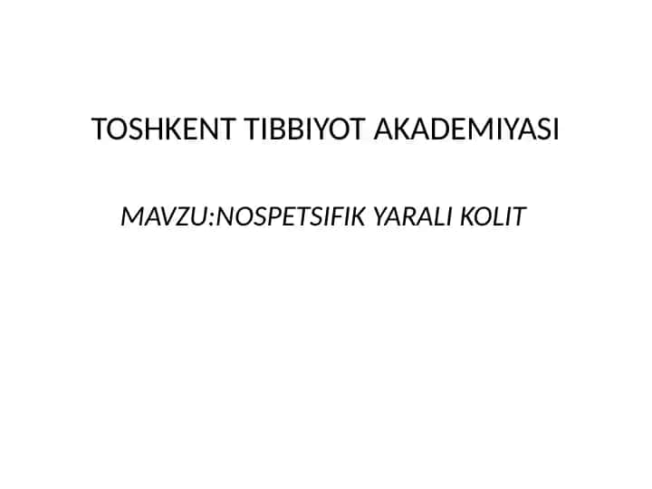 NOSPETSIFIK YARALI KOLIT