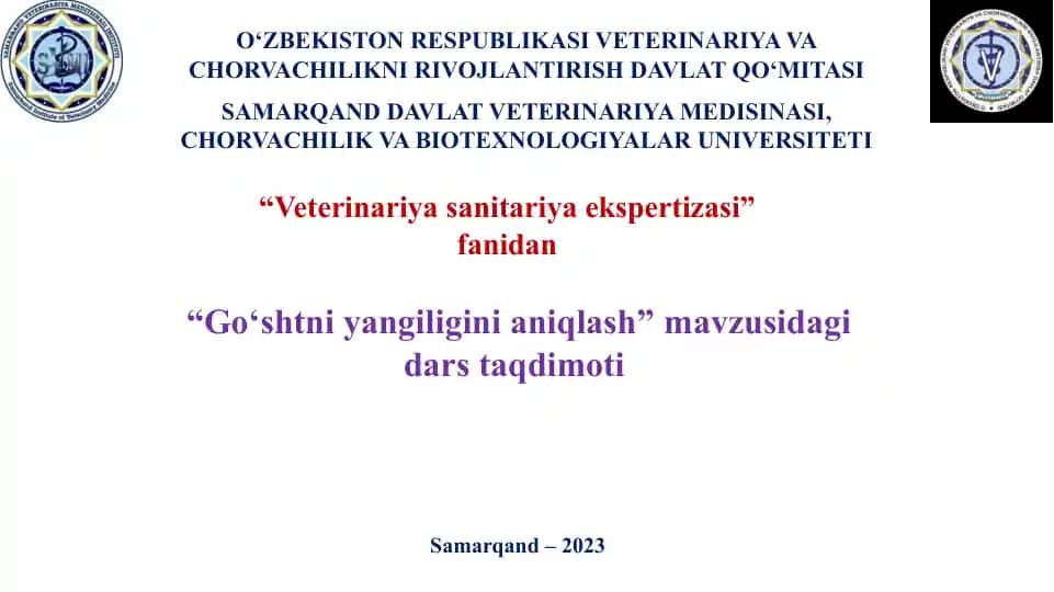 "Go‘shtni yangiligini aniqlash"