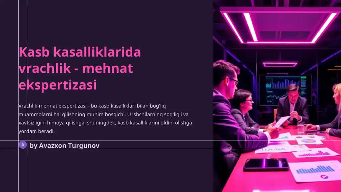 Kasb kasalliklarida vrachlik - mehnat ekspertizasi
