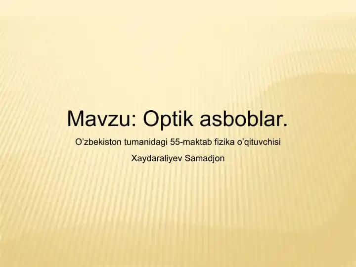 Optik asboblar