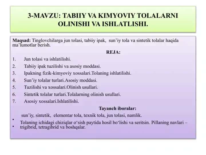 TABIIY VA KIMYOVIY TOLALAR