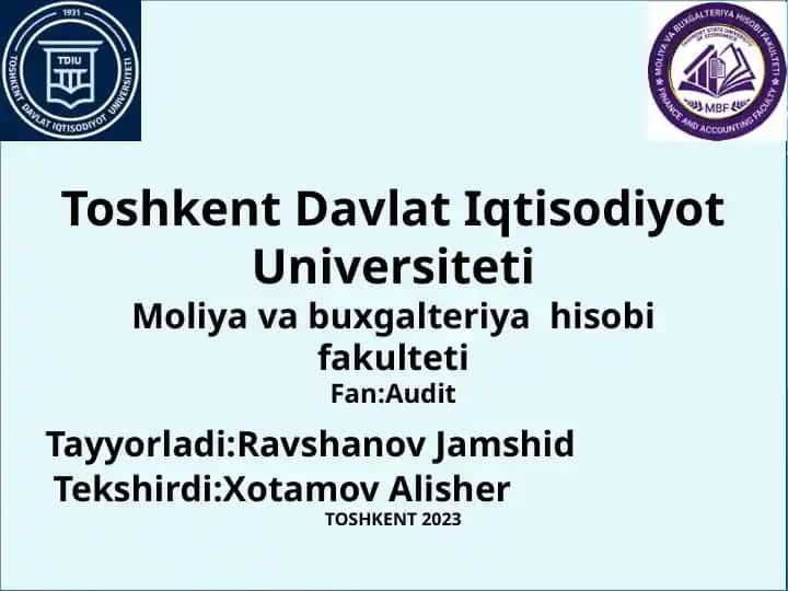 Ichki va Tashqi Auditing