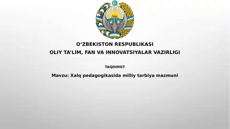 Xalqpedagogikasidamilliytarbiya