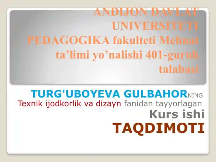 Qishloq xo`jalik texnikasi va qurollarini loyihalash va modellashtirishni o`rganish