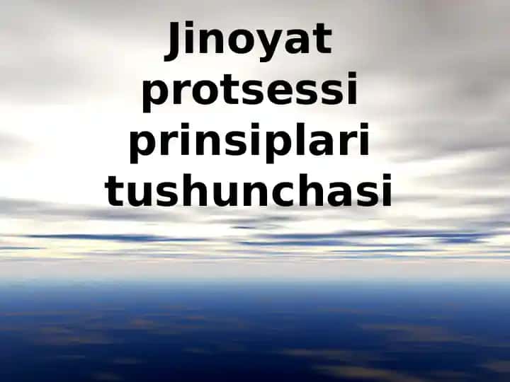 Jinoyat protsessi prinsiplari tushunchasi