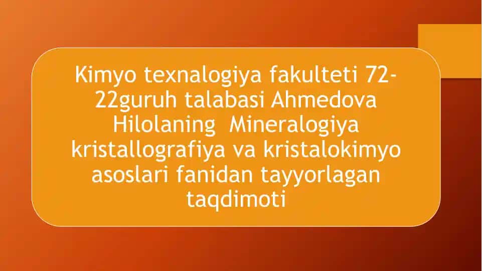 Mineral va kristallarning tarkibi va tuzilishi