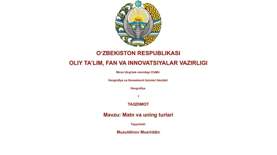 Matn va uning turlari