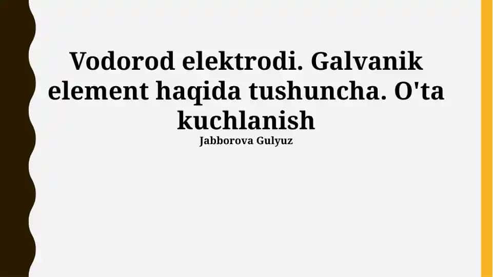 Vodorod elektrodi