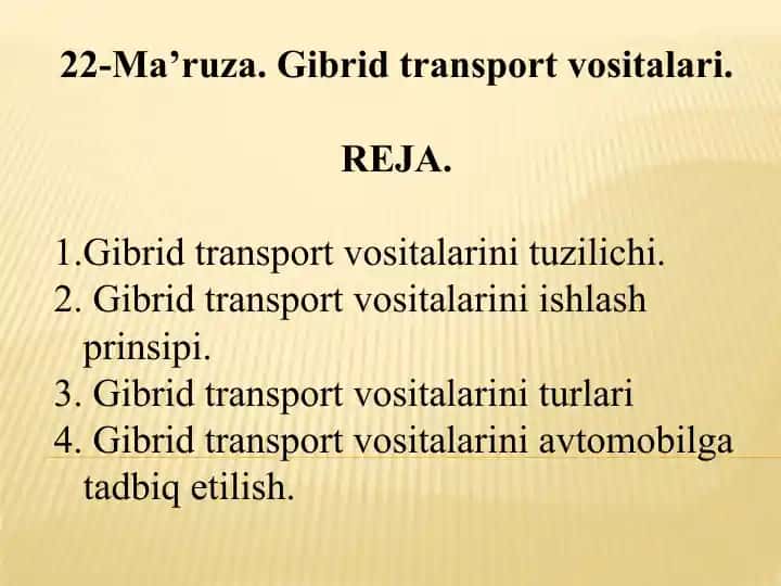 Gibrid transport vositalari