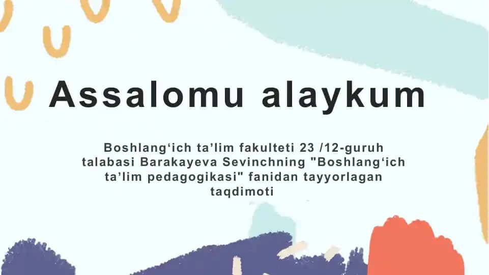 Boshlangʻich ta'lim pedagogikasi