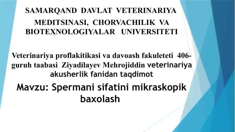 Sperma sifatini mikroskopik baholash