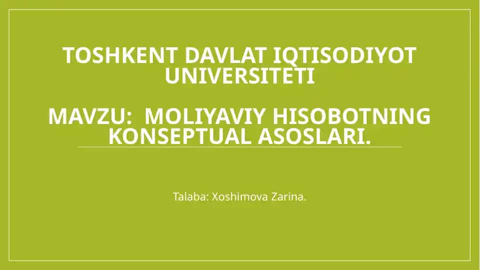 Moliyaviy hisobotlar
