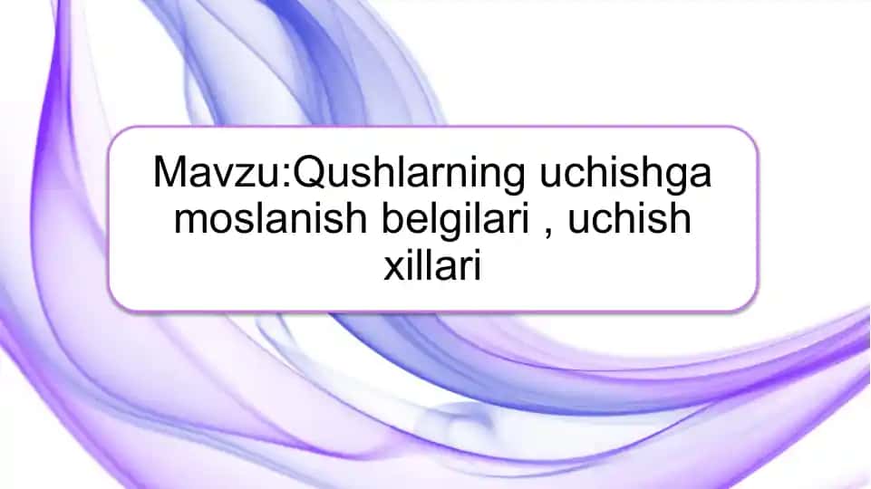 Qushlarning uchishga moslanish belgilari , uchish xillari