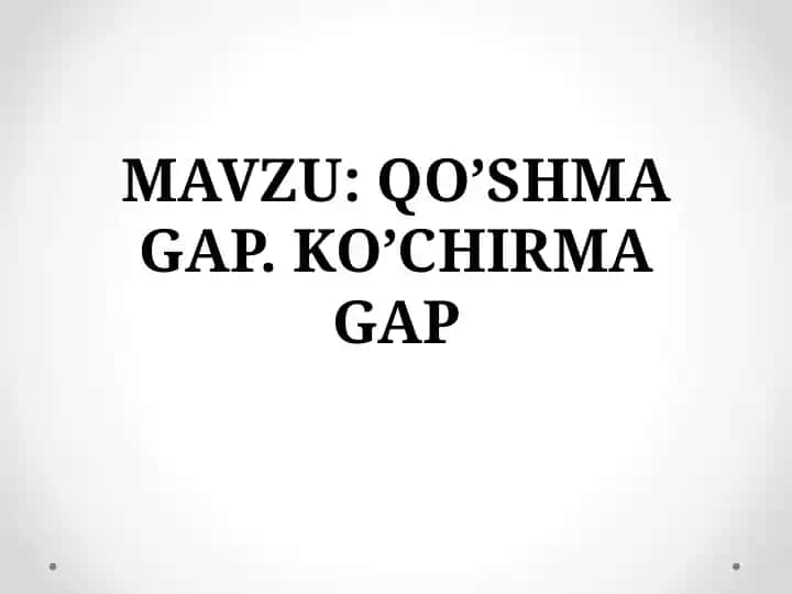 Qo'shma gap. Ko'chirma gap