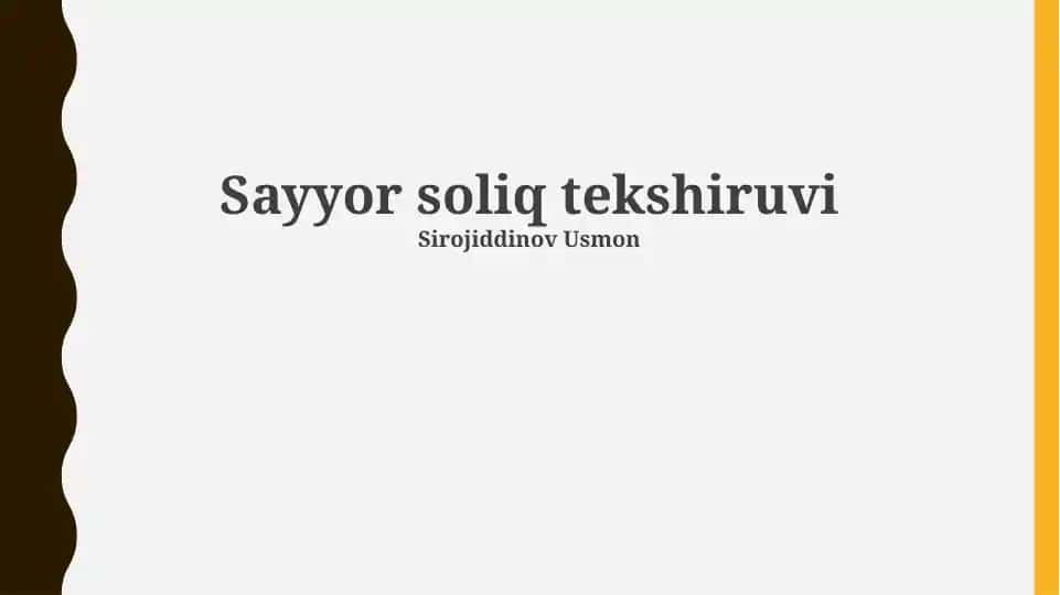 Sayyor soliq tekshiruvi
