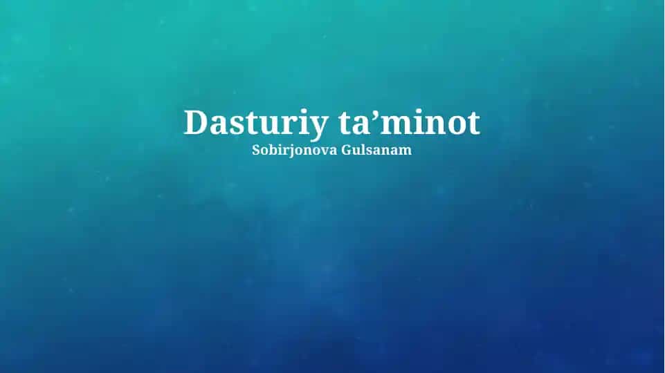 Dasturiy taʼminot