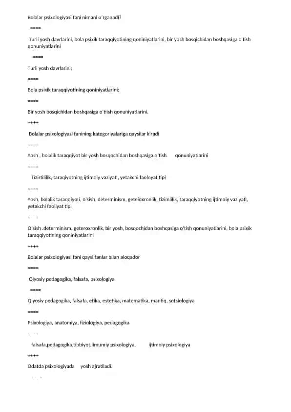 Bolalar psixologiyasi