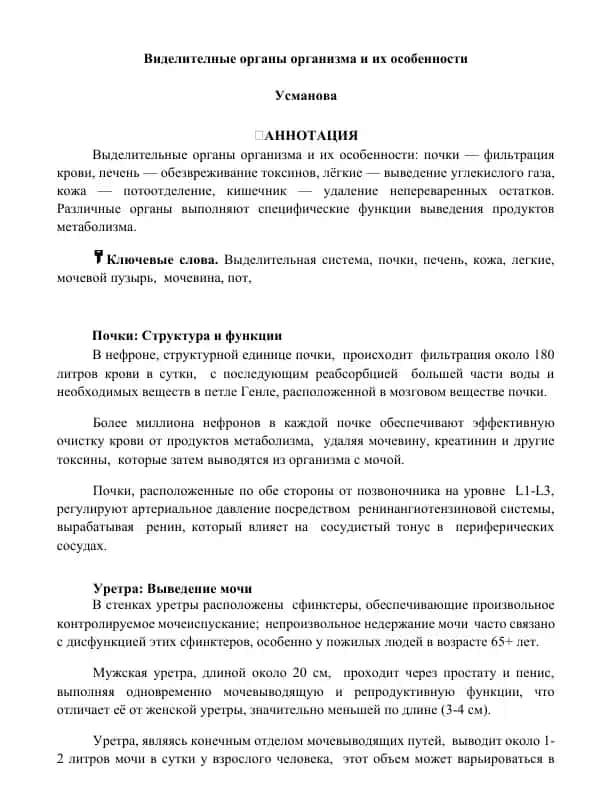 Почки: Структура и функции