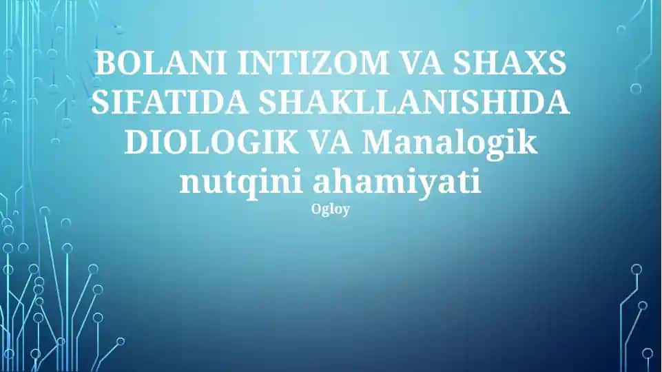 Nutqni rivojlantirish