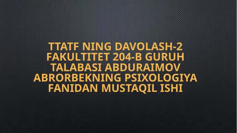 Xotira rivojlanishi